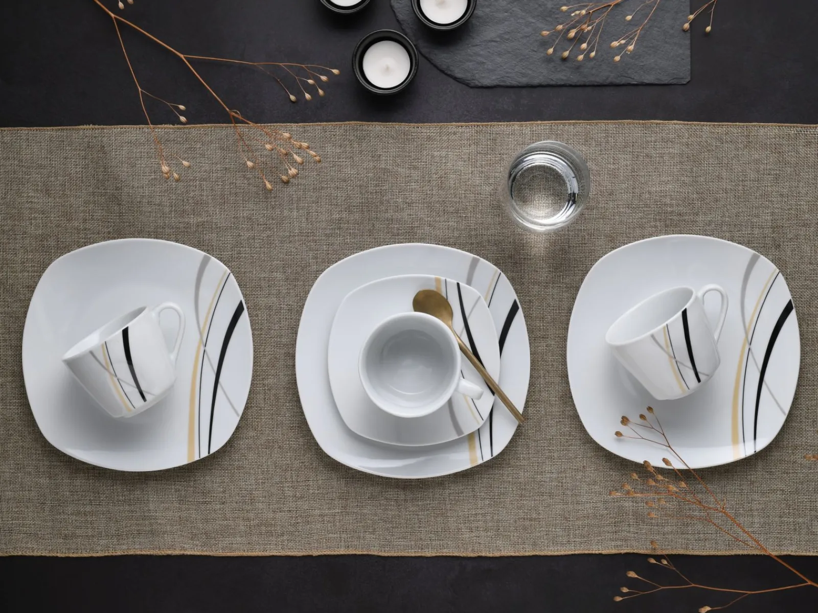Creatable Geschirrset|Square - Kaffeeservice 18-tlg - Orchidee