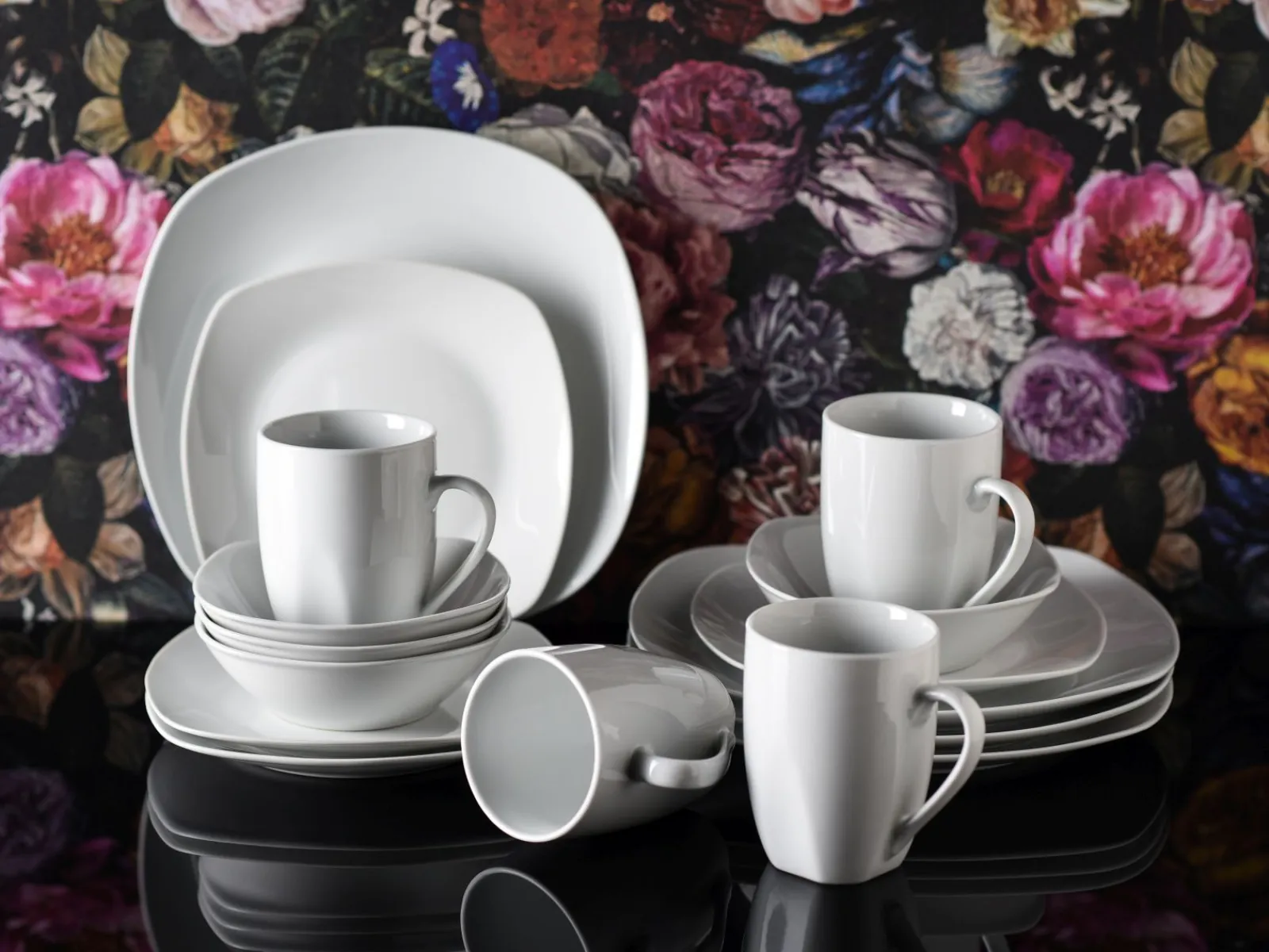 Creatable Geschirrset|Square - Kombiservice 16-tlg - Weiss