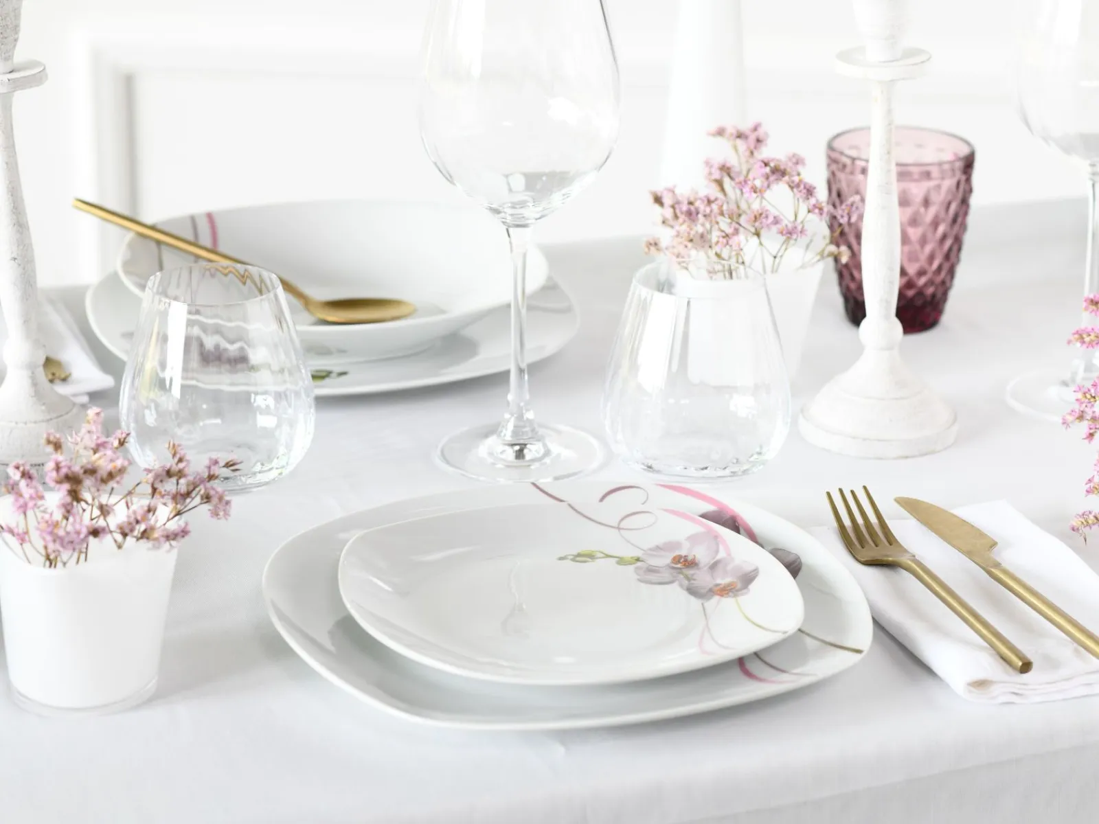 Creatable Geschirrset|Square - Kombiservice 62-tlg - Weiss