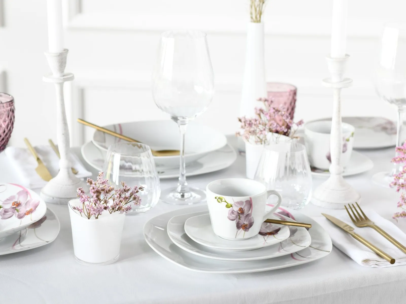 Creatable Geschirrset|Square - Kombiservice 62-tlg - Weiss