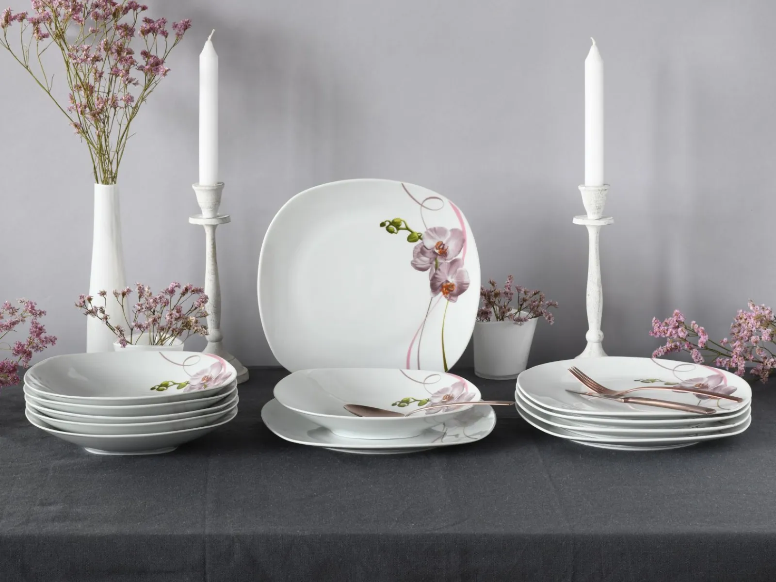 Creatable Geschirrset|Square - Tafelservice 12-tlg - Orchidee