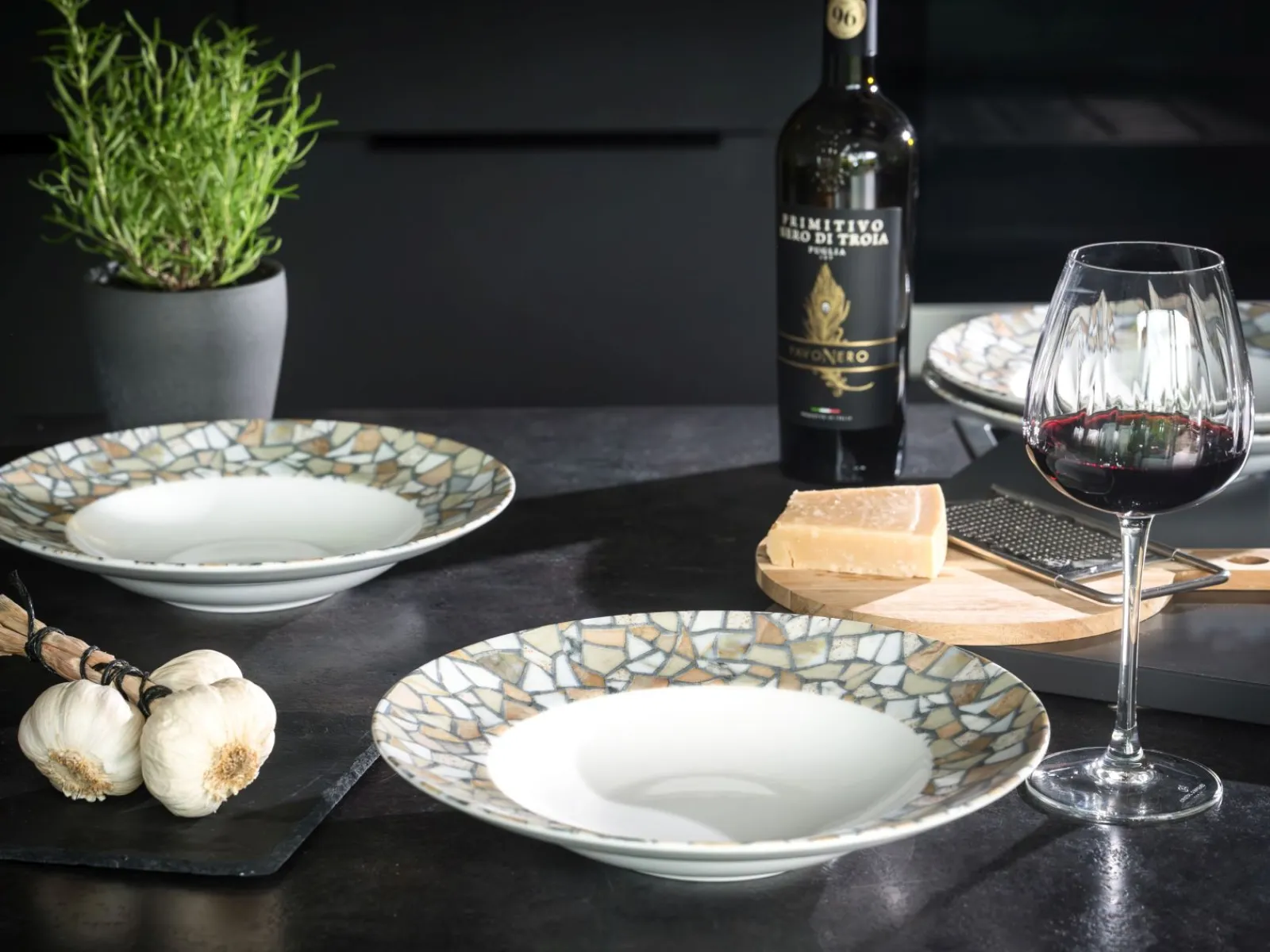 Creatable Geschirrset|Teller|Stone Collection - Pastateller 4-tlg - Bunt