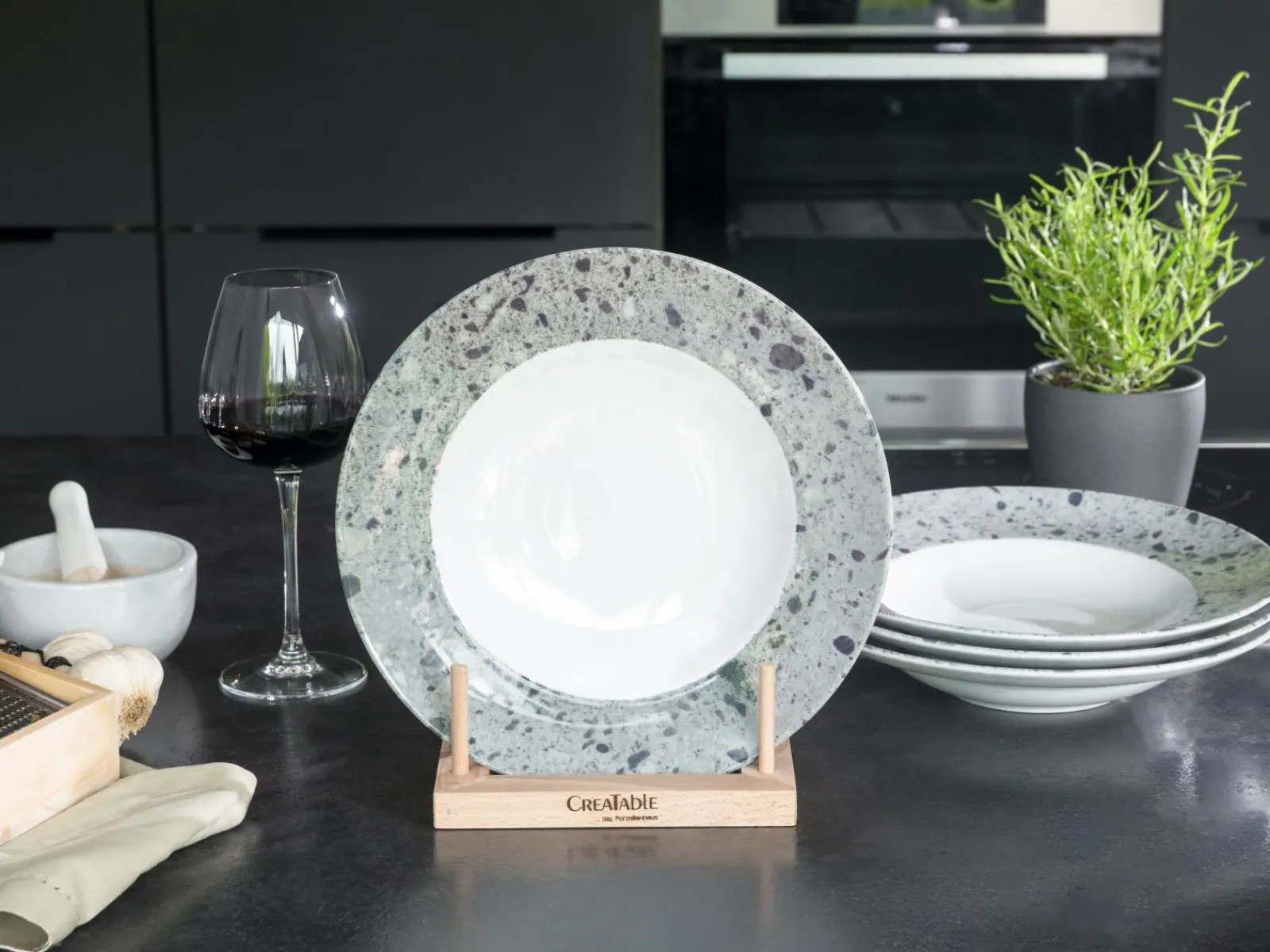Creatable Geschirrset|Teller|Stone Collection - Pastateller 4-tlg - Bunt