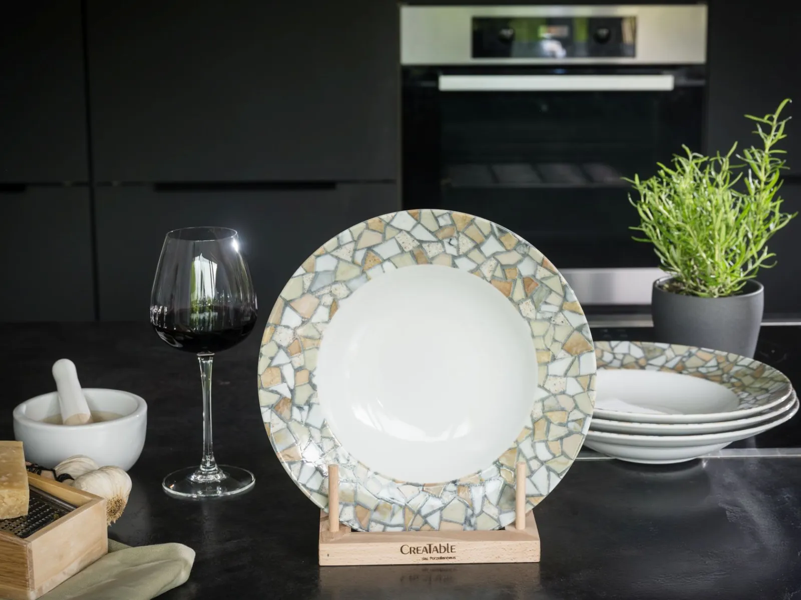 Creatable Geschirrset|Teller|Stone Collection - Pastateller 4-tlg - Bunt