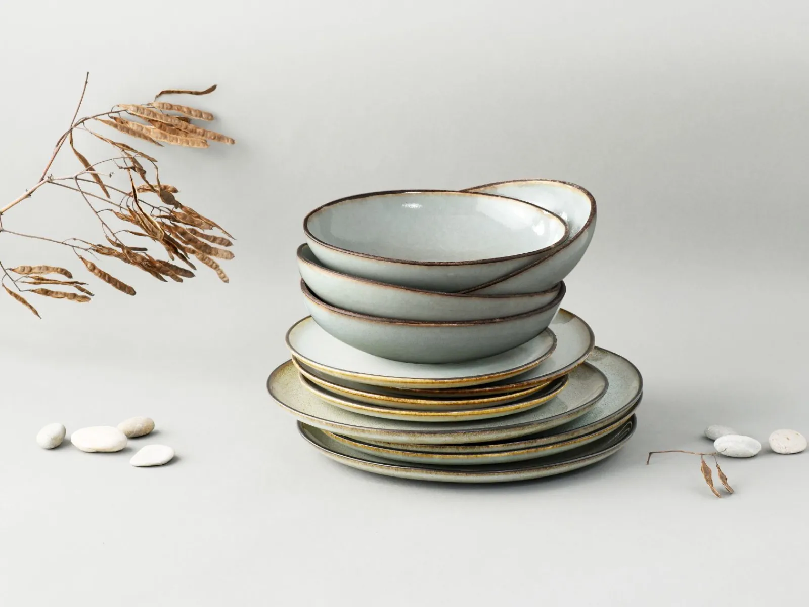 Creatable Geschirrset|Stone - Tellerset 12-tlg - Grey