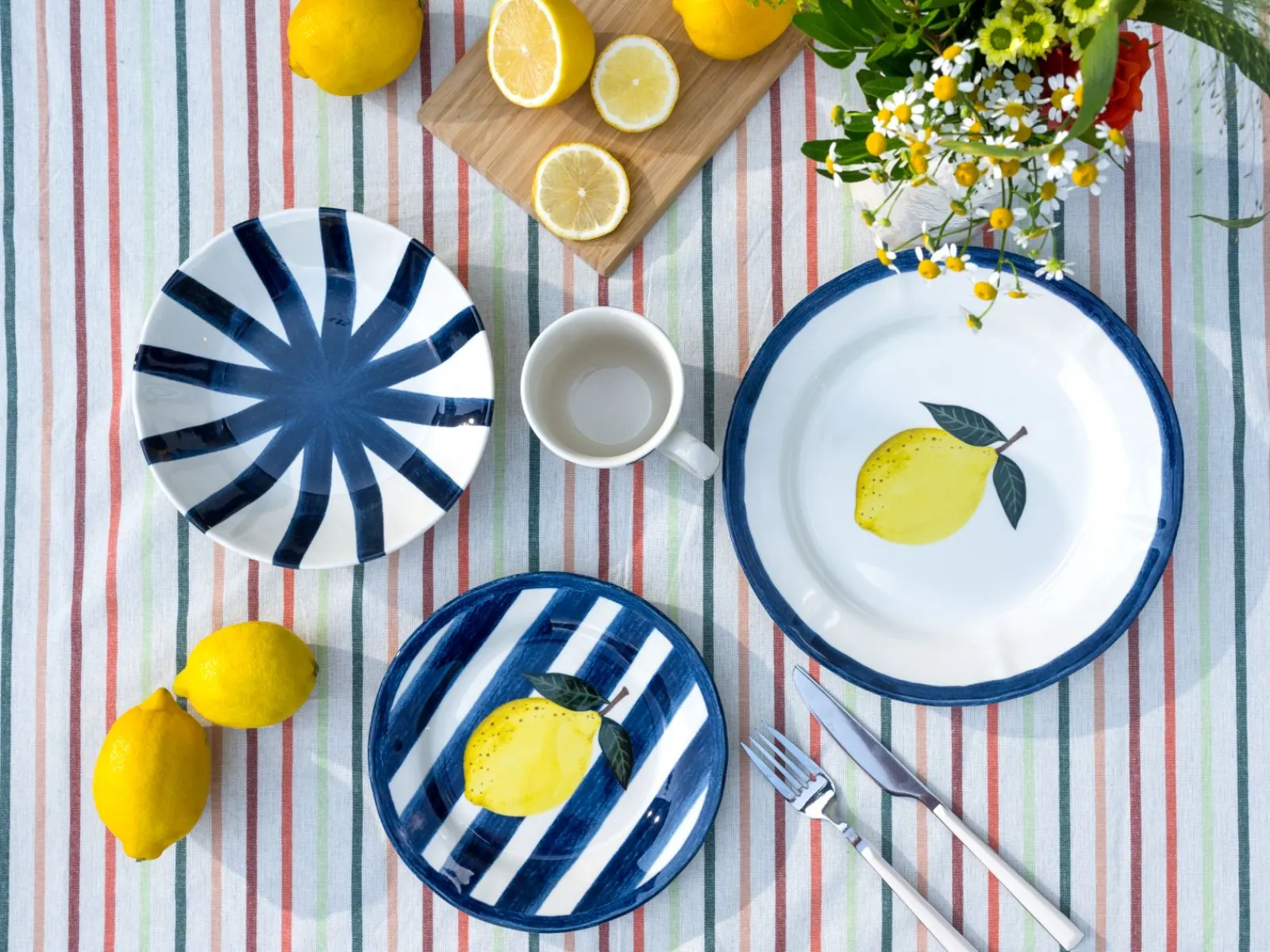 Creatable Geschirrset|Summer Stripes - Kombiservice 16-tlg - Blau
