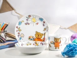 Creatable Geschirrset|Teddy - Kinderservice 3-tlg - Weiss
