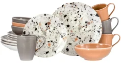 Creatable Geschirrset|Terrazzo - Kombiservice 16-tlg - Mix