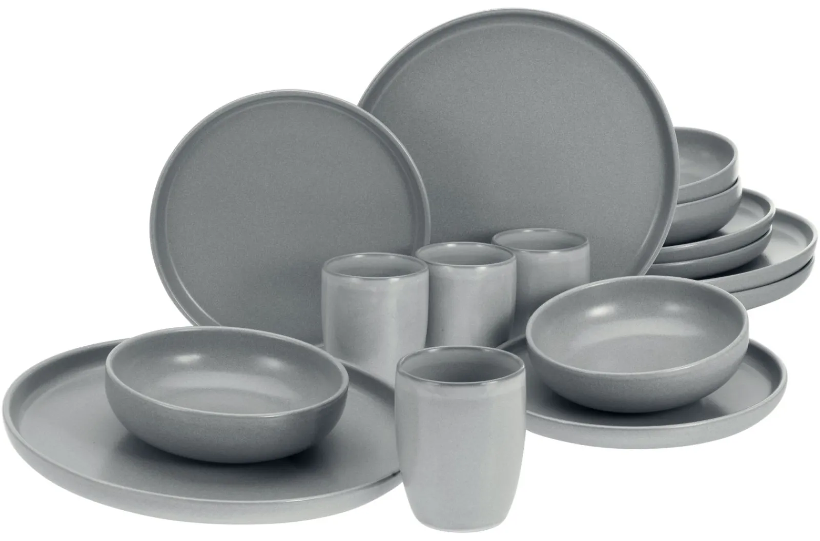 Creatable Geschirrset|Uno - Kombiservice 16-tlg - Grau
