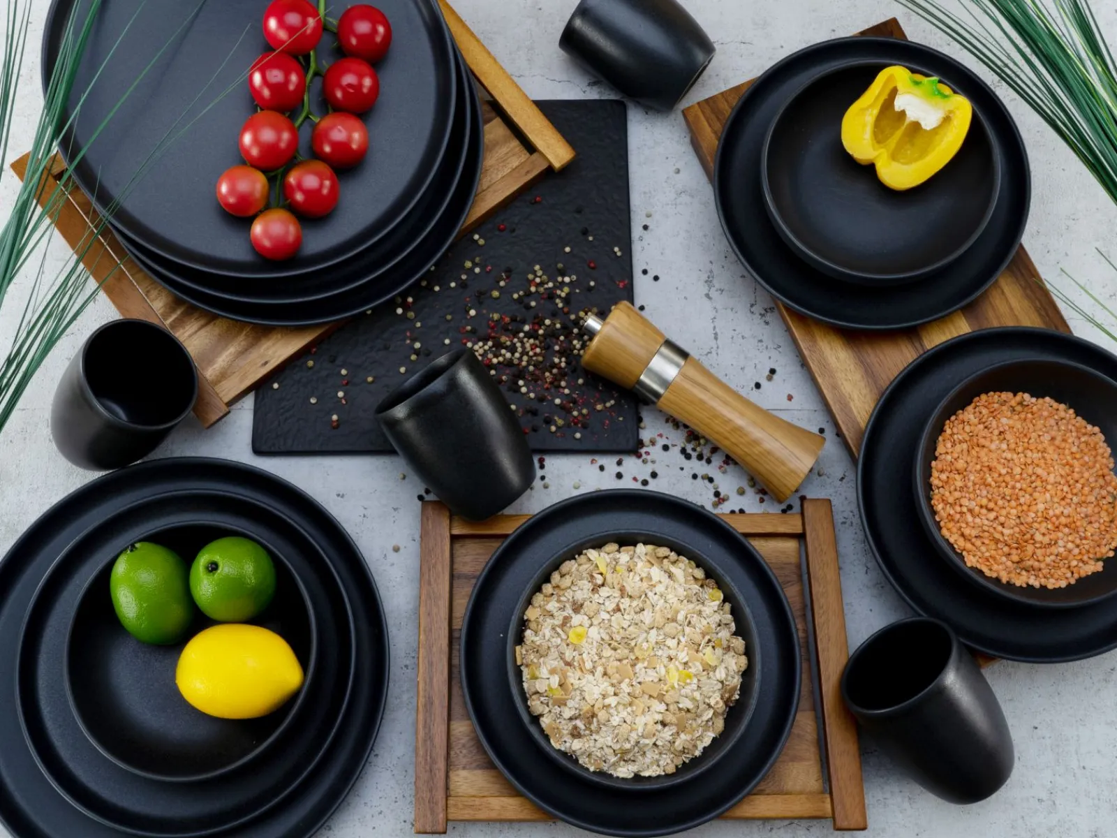 Creatable Geschirrset|Uno - Kombiservice 16-tlg - Grau
