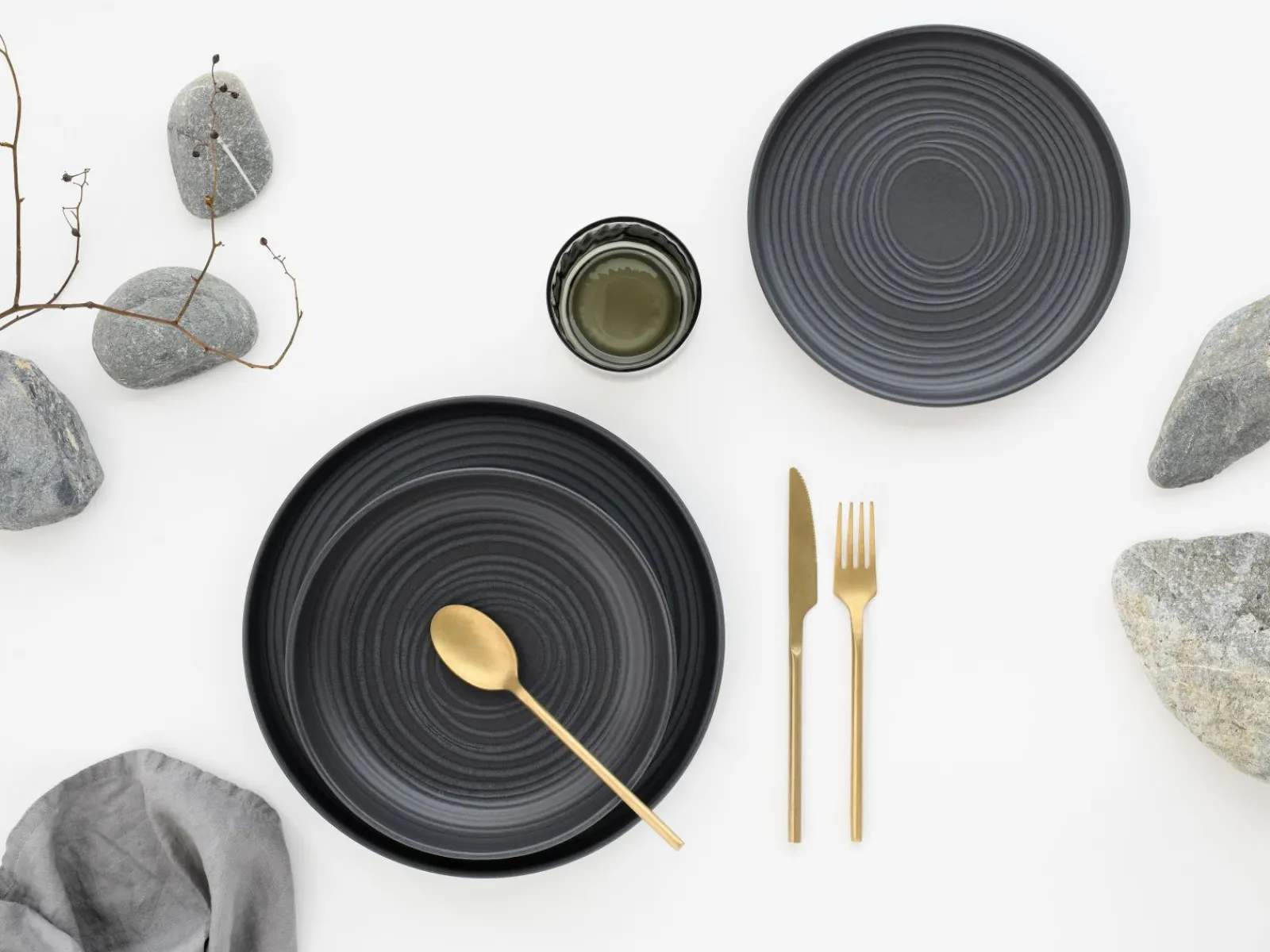 Creatable Geschirrset|Teller|Uno - Tellerset 12-tlg - Black
