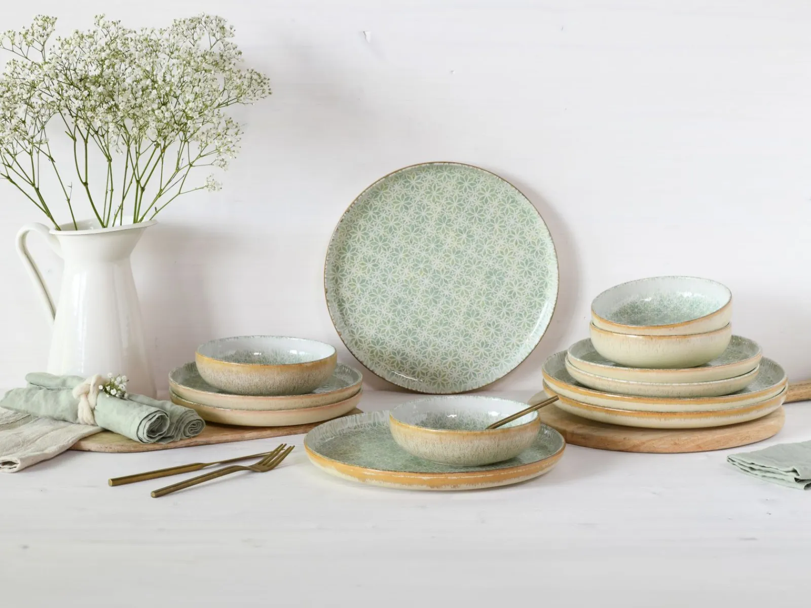 Creatable Geschirrset|Teller|Uno - Tellerset 12-tlg - Offwhite