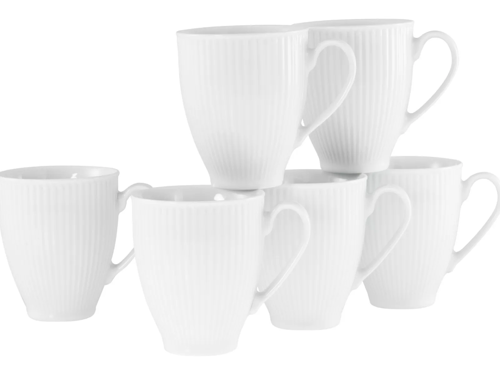 Creatable Becher & Tassen|Geschirrset|Valencia - Becherset 6-tlg, Valencia - Kaffeebecher 6-tlg - Weiss