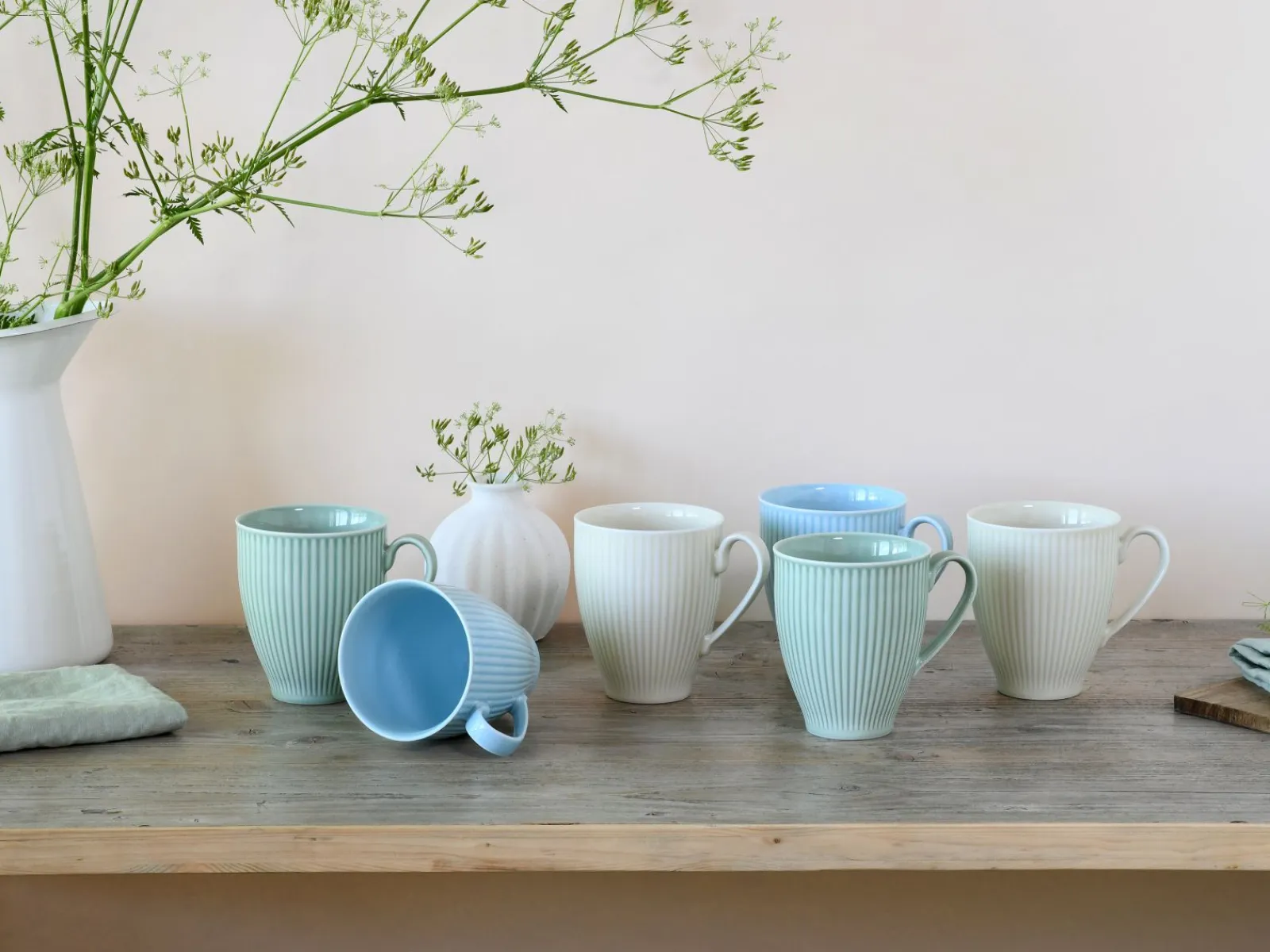 Creatable Becher & Tassen|Geschirrset|Valencia - Becherset 6-tlg, Valencia - Kaffeebecher 6-tlg - Weiss