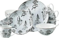 Creatable Geschirrset|Vintage Flowers - Kombiservce 16-tlg - Stein
