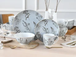 Creatable Geschirrset|Vintage Flowers - Kombiservce 16-tlg - Stein