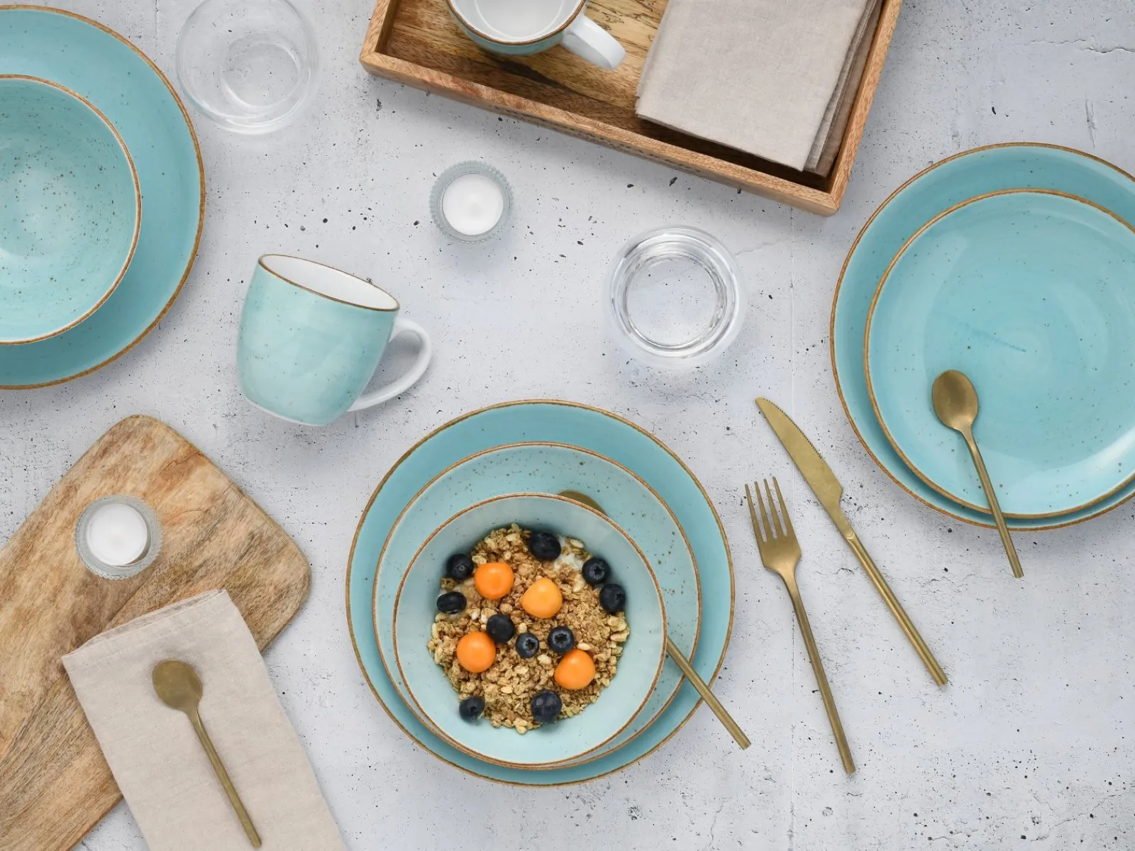 Creatable Geschirrset|Vintage Nature - Kombiservice 16-tlg - Weiss