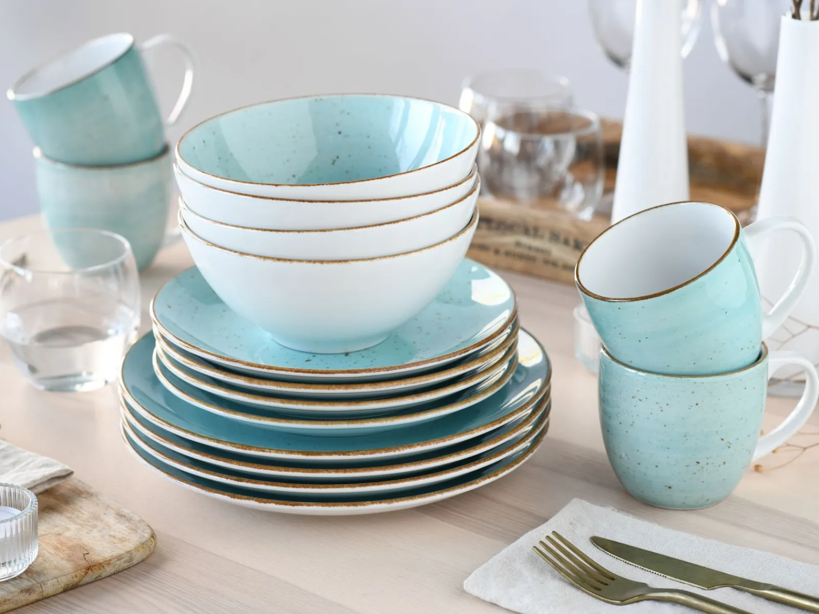 Creatable Geschirrset|Vintage Nature - Kombiservice 16-tlg - Weiss