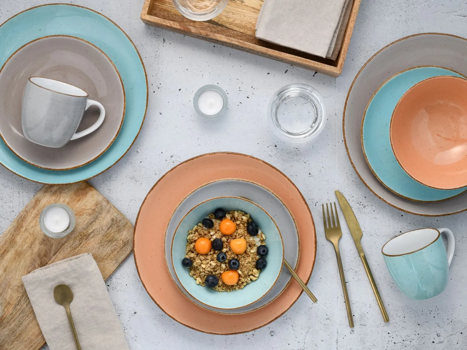 Creatable Geschirrset|Vintage Nature - Kombiservice 16-tlg - Weiss