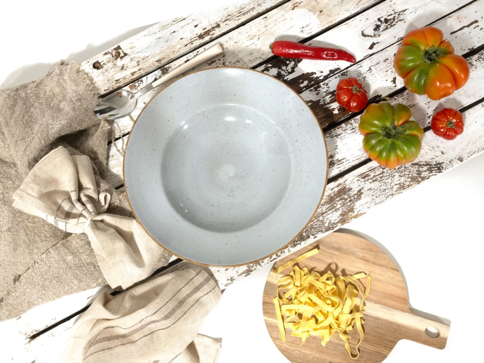 Creatable Pizza & Pasta|Geschirrset|Vintage Nature - Pastateller 4-tlg - Weiss