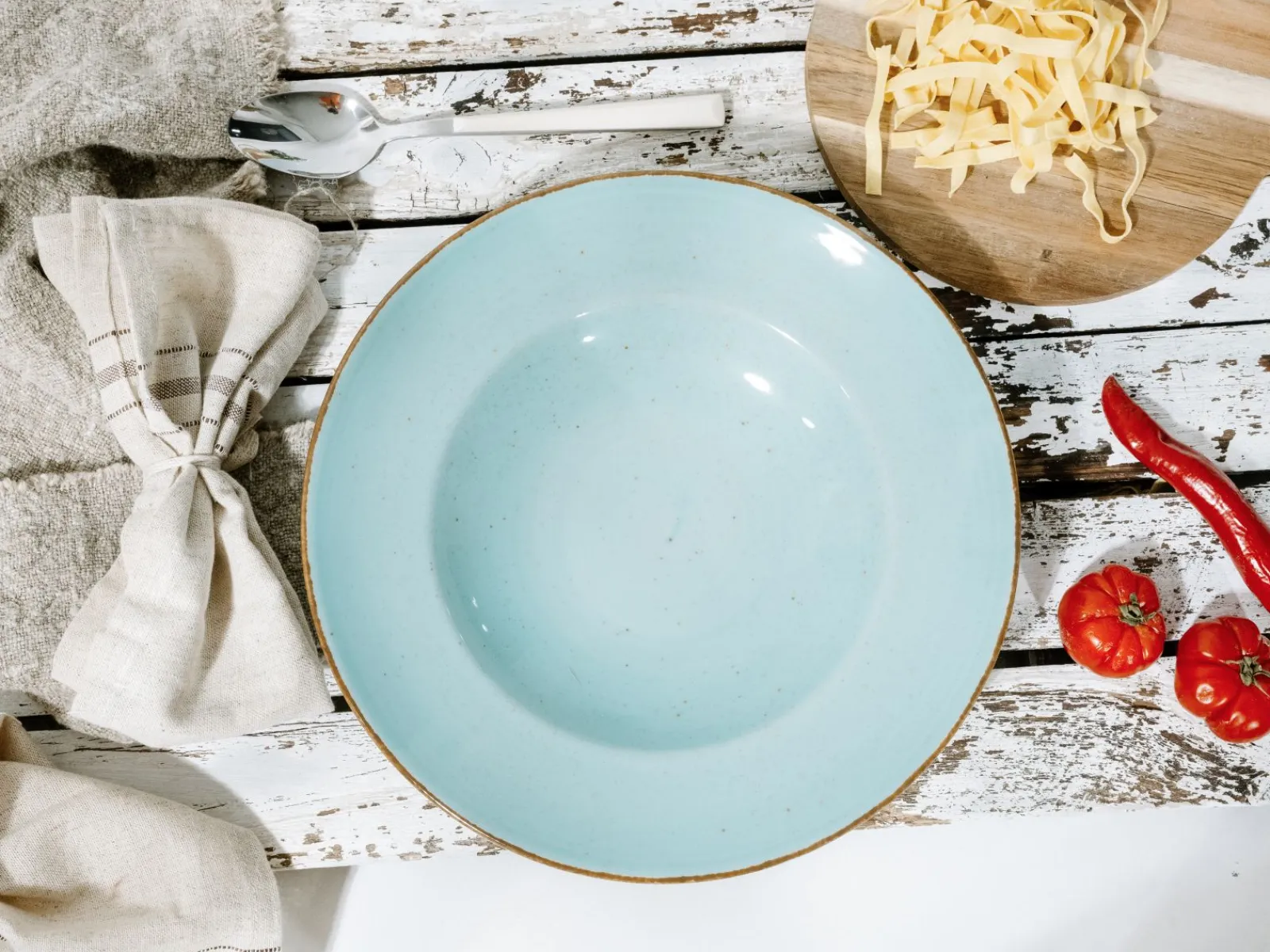 Creatable Pizza & Pasta|Geschirrset|Vintage Nature - Pastateller 4-tlg - Weiss