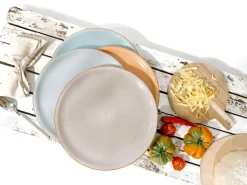 Creatable Pizza & Pasta|Geschirrset|Vintage Nature - Pizzateller 4-tlg - Weiss