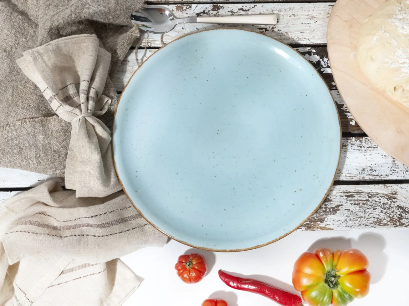 Creatable Pizza & Pasta|Geschirrset|Vintage Nature - Pizzateller 4-tlg - Weiss