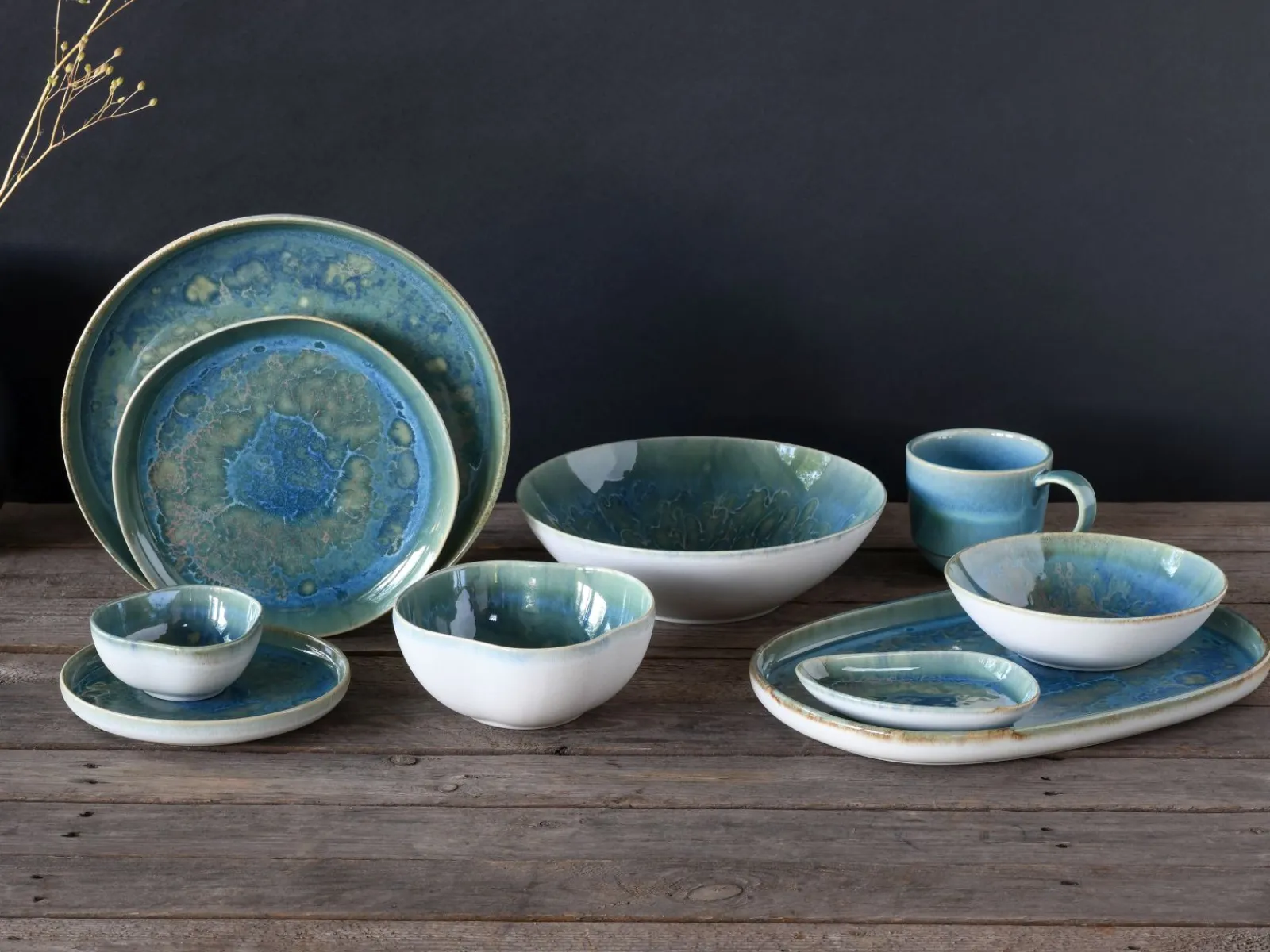 Creatable Bowls & Schüsseln|Geschirrset|Yuki - Bowl 4-tlg - Grün-blau