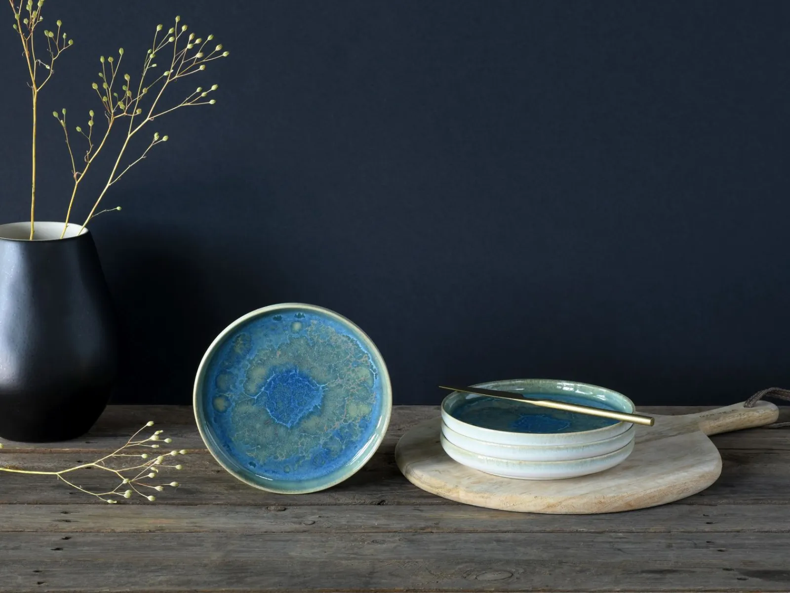 Creatable Geschirrset|Teller|Yuki - Brotteller 4-tlg - Grün-blau