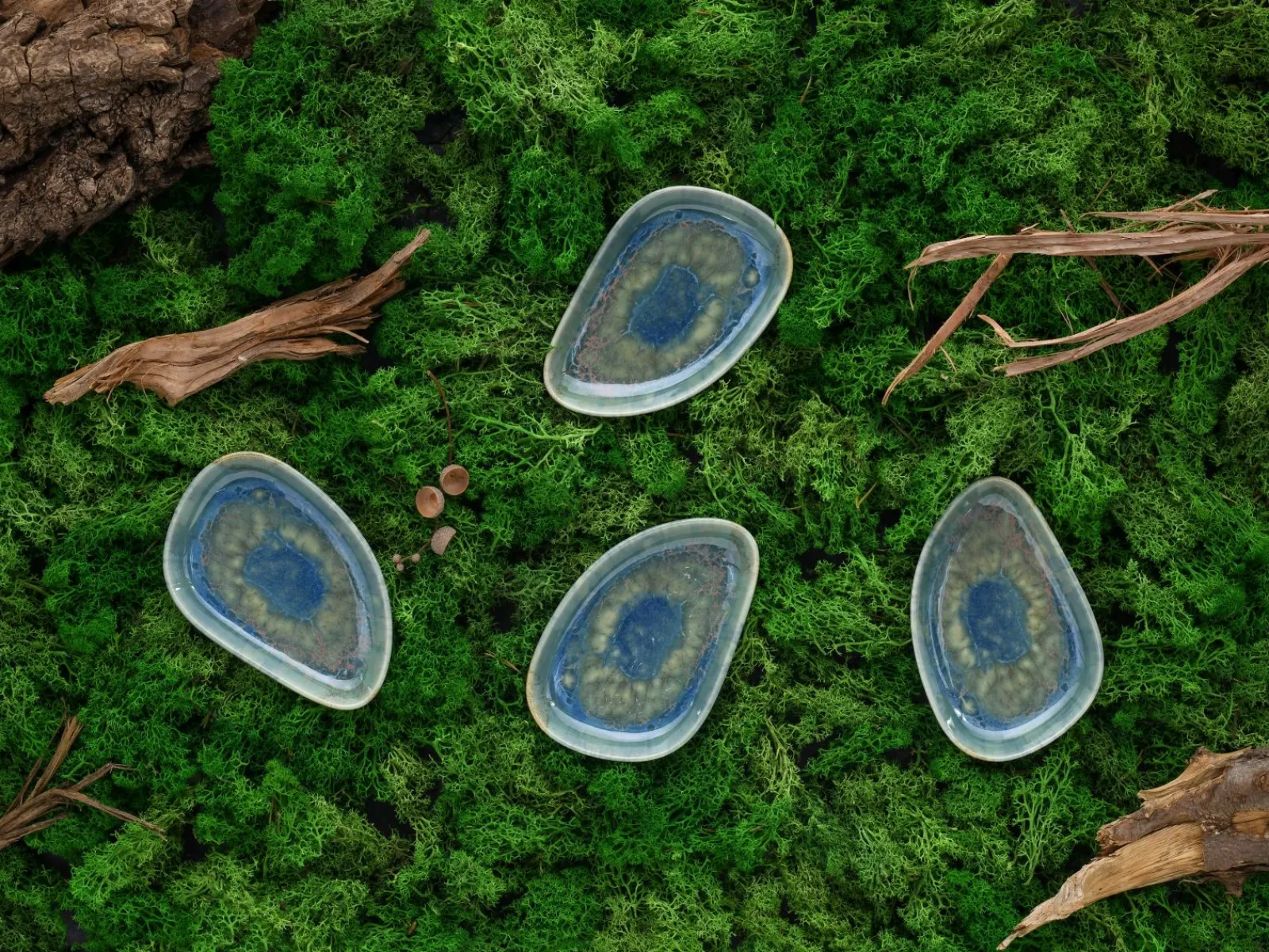 Creatable Bowls & Schüsseln|Geschirrset|Yuki - Schale 4-tlg - Grün-blau