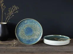 Creatable Geschirrset|Teller|Yuki - Speiseteller 4-tlg - Grün-blau