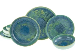 Creatable Geschirrset|Teller|Yuki - Tellerset 8-tlg - Grün-blau
